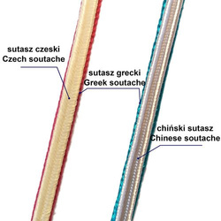 Sutasz grecki metalizowany 4 mm typu złota nić - stare srebro, 1m