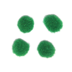 Pompoms, 10 mm, green, 2 pcs