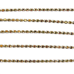 Rhinestone cupchain with Preciosa crystals  ss 8,5 (~2,5 mm) Crystal Capri Gold / raw 10cm