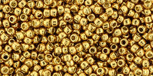 TOHO Round 11/0: TR-11-PF591 PermaFinish - Galvanized Old Gold, 10g