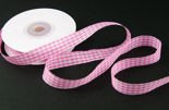 CHECKERED RIBBON PINK&WHITE 1,2cm