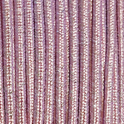 Greek braid 4mm mix silk + lurex - pink with silver, 1m