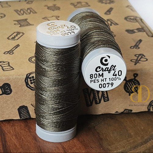 Threads for beading and soutache CRAFT 40, khaki, 80m