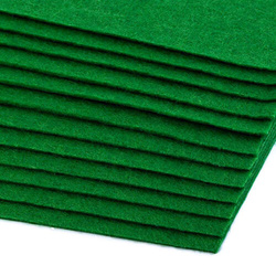 Rigid felt, 20x30 cm sheet, green, 1 sheet