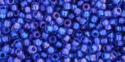 TOHO Round 11/0: TR-11-934 Inside-Color Lt Sapphire/Opaque Purple-Lined, 10 g