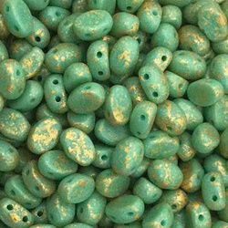 Samos® par Puca®: Opaque Green Turquoise Splash, 20 szt.