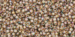 TOHO Round 15/0: TR-15-999 Gold-Lined Rainbow Black Diamond, 5g