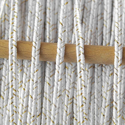 Greek braid 4mm mix silk + lurex - white with gold, 1m