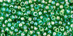 TOHO Round 11/0: TR-11-167B Transparent-Rainbow Grass Green, 10 g