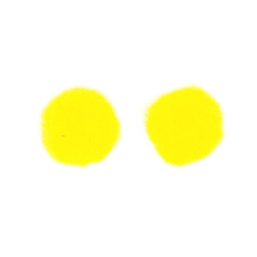 Pompony, 15 mm, żółte, 2 szt.